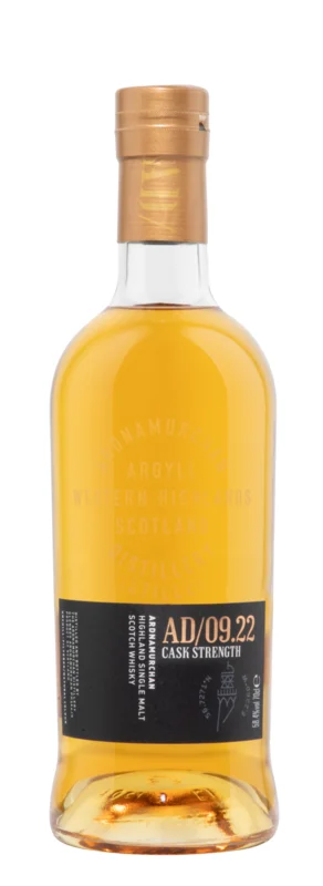 Ardnamurchan AD/09.22 Cask Strength Highland Single Malt Scotch Whisky 58.4° 70cl