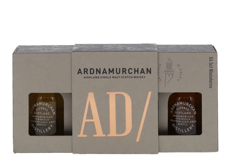 Ardnamurchan Geschenkpack 4x 5 cl (AD Single Malt / Sherry Cask / The Midgie / Madeira Cask) Highland Single Malt Scotch Whisky 49.2° 20cl