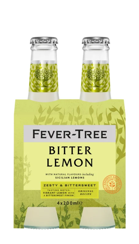 Fever-Tree Sicilian Bitter Lemon 4er Pack Kohlensäurehaltiges Erfrischungsgetränk 20cl