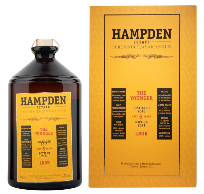 Hampden Estate The Younger LROK 5 Years 2016 Pure Single Jamaican Rum 2021 47° 3l