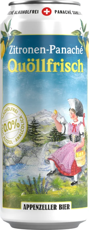 Appenzeller Bier Quöllfrisch Zitronen Panaché 0.0 Dose DO 50cl