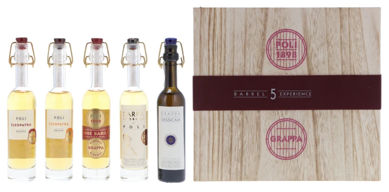 Poli 5 x 10cl Baby Pack Barrels Finish Grappa 40° 50cl