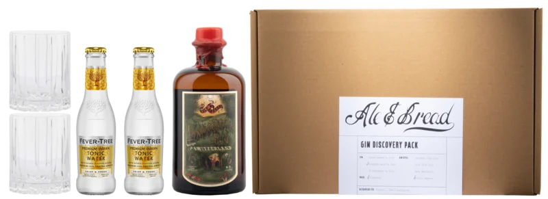 Ale & Bread Geschenkset mit 2 Gläser, Tonic und Lumberjack's Gin 41° 50cl